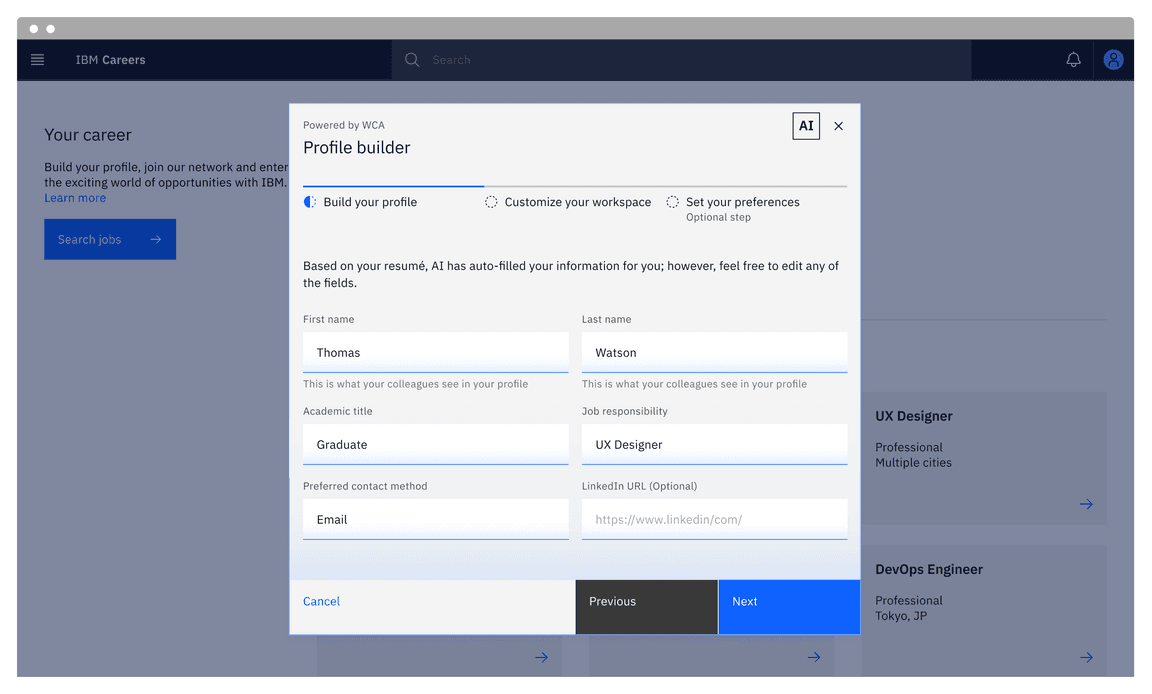 Modal's light mode AI presence example